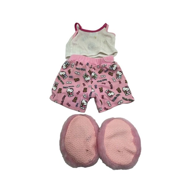 Build A Bear Hello Kitty Pajamas PJs Sanrio Cupcake Clothes Outfit Set Pnk & Wht - Picture 2 of 15